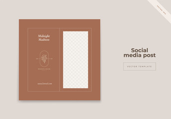 Sale square banner template with flowers logo for social media posts, mobile apps, banners design and web internet ads. Trendy abstract square template with colorful concept.