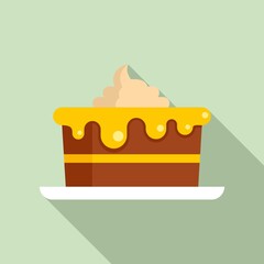 Room service birthday cake icon. Flat illustration of room service birthday cake vector icon for web design