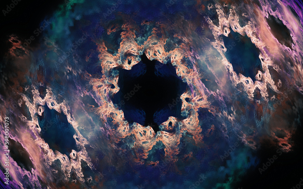 Aufkleber digital image generated on a computer consisting of beautiful abstract geometric shapes, lines of di