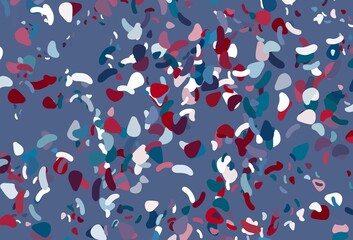 Light blue, red vector pattern with chaotic shapes.