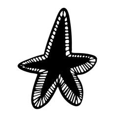 New year star on an isolated white background. Christmas element in hand draw style. Vector illustration.