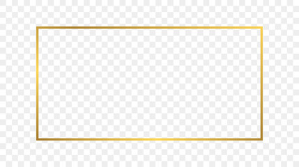 Gold glowing rectangular shape frame