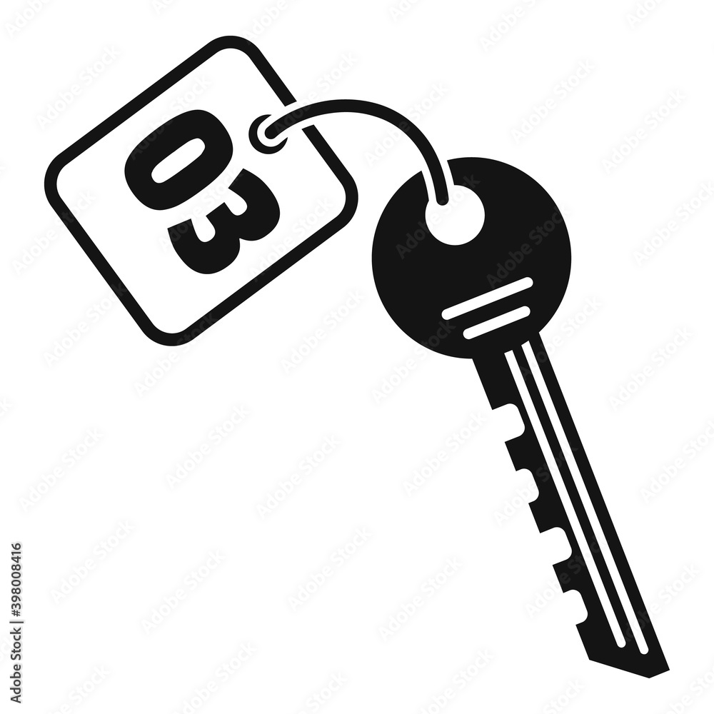 Poster room service key icon. simple illustration of room service key vector icon for web design isolated o