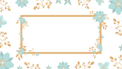 Background with flowers and leaves. Suitable for postcards, wedding invitations or poster with place for text. Vector.