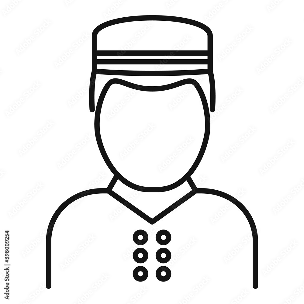 Poster room service man icon. outline room service man vector icon for web design isolated on white backgro