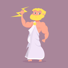 Cartoon ancient mythology characters, isolated. Cartoon image history character Greek culture. Vector illustration