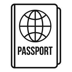 International passport icon. Outline international passport vector icon for web design isolated on white background