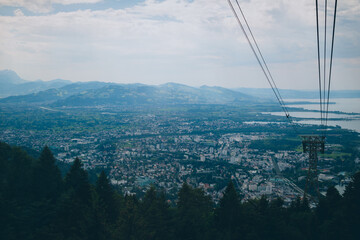 Bregenz aus der Pfänderseilbahn aus gesehen
