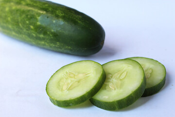 cucumber vegetables fresh healthy food with isolated background