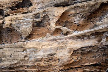 Wavy Cave ( Cau Cave) with Great cliffs on Ly Son Island, Quang Ngai Province, Vietnam