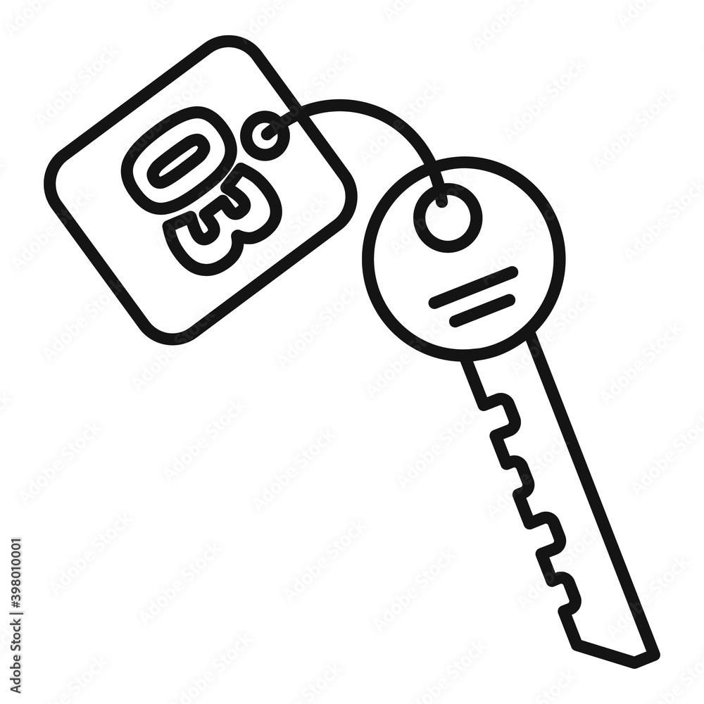 Poster room service key icon. outline room service key vector icon for web design isolated on white backgro