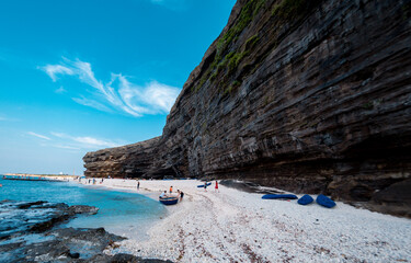 Wavy Cave ( Cau Cave) with Great cliffs on Ly Son Island, Quang Ngai Province, Vietnam