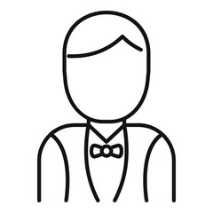Obraz premium Room service maid man icon. Outline room service maid man vector icon for web design isolated on white background
