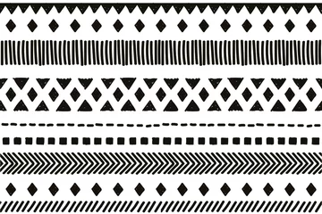 Fototapete Chevron Ethnische Vektor nahtlose Muster. Stammesgeometrischer Hintergrund, Boho-Motiv, Maya, aztekische Ornamentillustration. Teppich Textildruck Textur