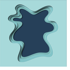 Modern background with paper cut out style in winter blue color