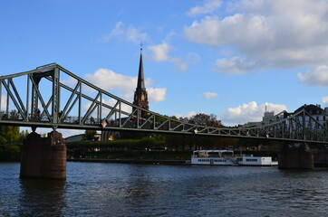 Fototapeta premium Financial district in Frankfurt am Main, Germany