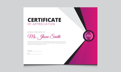 certificate template with clean and modern pattern certificate design professional style    