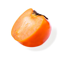 fresh ripe persimmons isolated on white background.