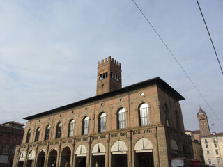 Fototapeta na wymiar Palazzo del Podesta in Piazza Maggiore, Bologna . Emilia Romagna Italy