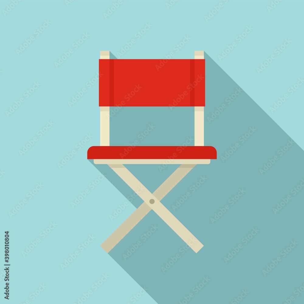 Sticker stage director chair icon. flat illustration of stage director chair vector icon for web design