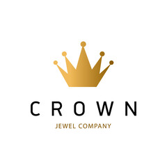 Golden sign crown king. Design modern logos princess crown for Business. Vector logotype isolated on white background.
