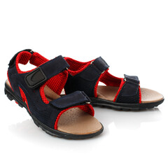 Baby summer sandals for boy isolated on white.