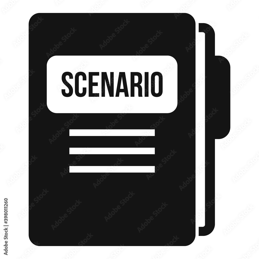 Poster scenario folder icon. simple illustration of scenario folder vector icon for web design isolated on 