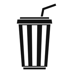 Cinema soda drink cup icon. Simple illustration of cinema soda drink cup vector icon for web design isolated on white background