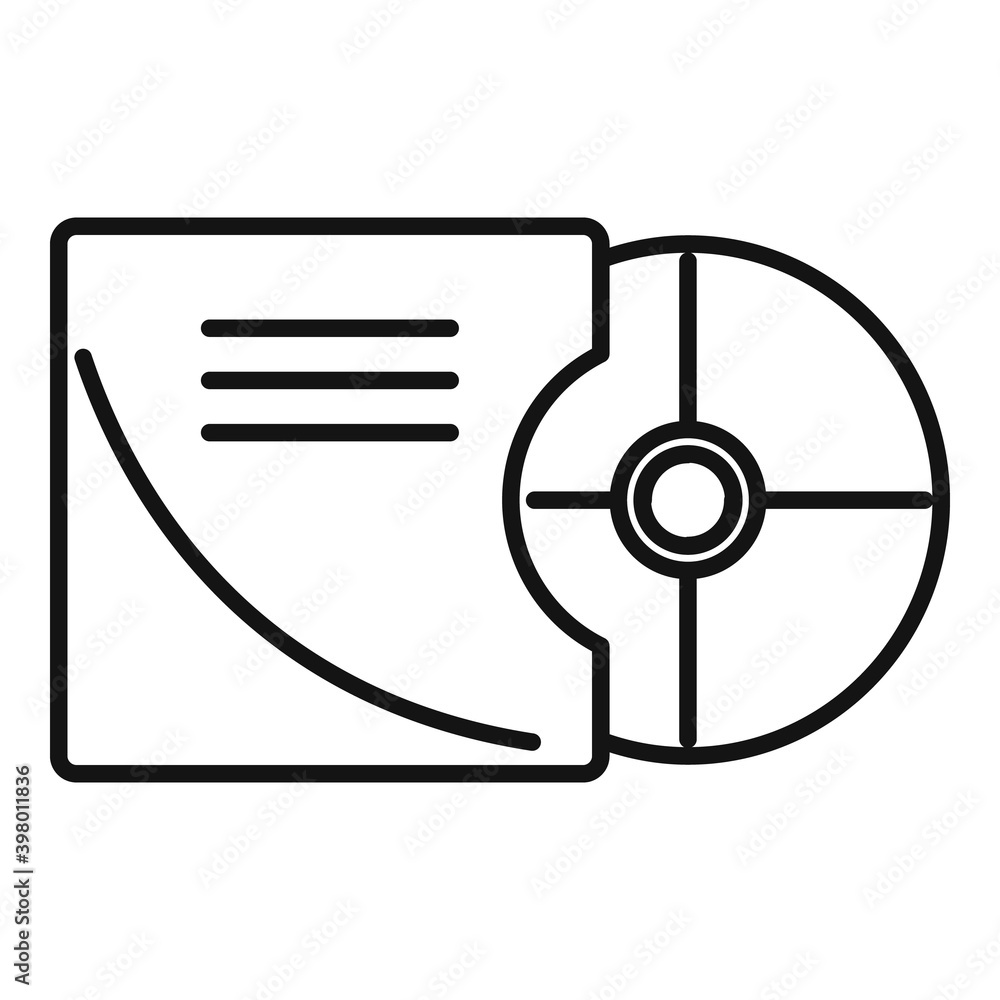 Poster stage director cd icon. outline stage director cd vector icon for web design isolated on white backg