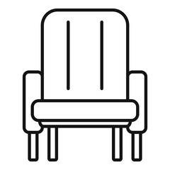 Cinema armchair icon. Outline cinema armchair vector icon for web design isolated on white background
