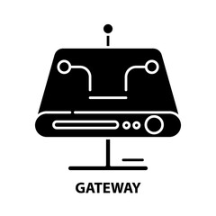 gateway icon, black vector sign with editable strokes, concept illustration