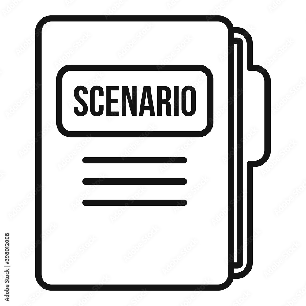 Poster scenario folder icon. outline scenario folder vector icon for web design isolated on white backgroun