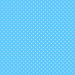 White dots on a blue backgrounds. Abstract seamless mosaic background. Pixels backdrop.