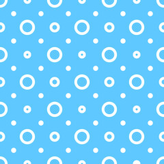 White dots on a blue backgrounds. Abstract seamless mosaic background. Pixels backdrop.