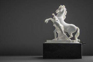 Statue of a horse tamer in a virtual museum