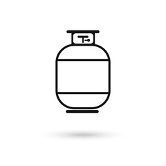 Gas bottle. Vector Simple icon, flat design illustration.