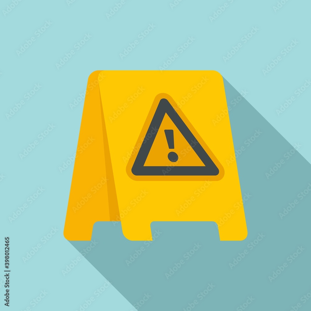 Poster attention cleaned surface icon. flat illustration of attention cleaned surface vector icon for web d