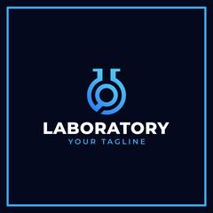 Premium Laboratory Logo, Science lab and logo design template Vector