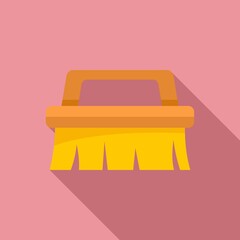 Cleaning brush icon. Flat illustration of cleaning brush vector icon for web design