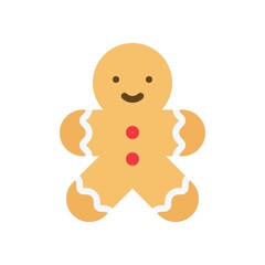 Gingerbread man icon, Christmas food and drink vector