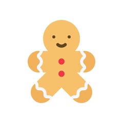 Gingerbread man icon, Christmas food and drink vector