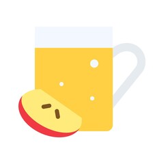 Apple cider icon, Christmas food and drink vector