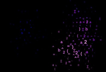 Dark Pink, Blue vector template with math simbols.