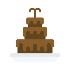 Chocolate fountain icon, Christmas food and drink vector