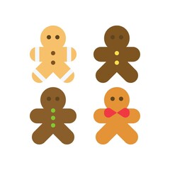 Gingerbread man cookies icon, Christmas food and drink vector