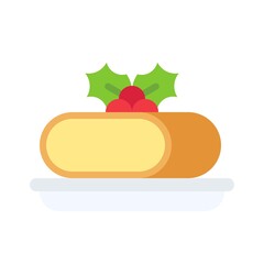 Marzipan icon, Christmas food and drink vector