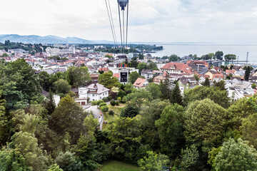 Bregenz aus der Pfänderseilbahn aus gesehen