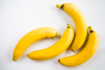 Banana on the white background