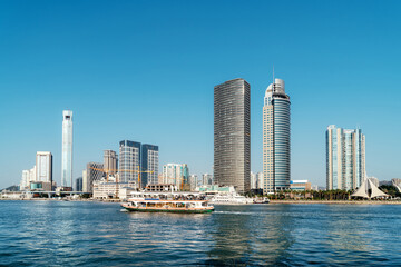 Fototapeta na wymiar Sea and city view of Xiamen, China