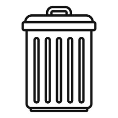 Garbage bin icon. Outline garbage bin vector icon for web design isolated on white background